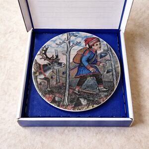 Arabia Finland Andreas Alariesto Lapland Postman Mini Plate w Box 5”